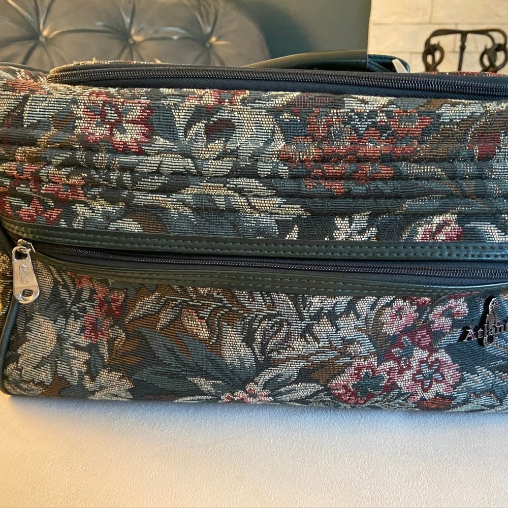 Vintage Atlantic travel bag, floral tapestry